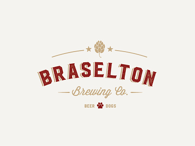 Braselton Brewing Co. bar logo branding brewery erin waineo georgia gold hops logo red retro vintage logo