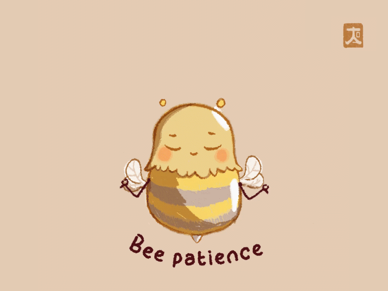 Bee Patience after effect animal art animals animation animation 2d bee design illustration motion design