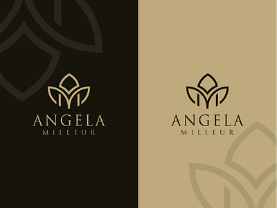 AM LOTUS " ANGELA MILLEUR" beauty brandidentity branding clothing company company logo consulting corporatedesign cosmetic graphicdesign logo logodesign logodesigner logotype lotus milleur monogramlogo monogrampixel realestate