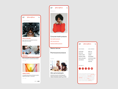 Johnson & Johnson — Corporate Website design mobile design mobile ui ui ux website