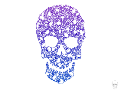 1000 skulls in skull design illustration purple skull