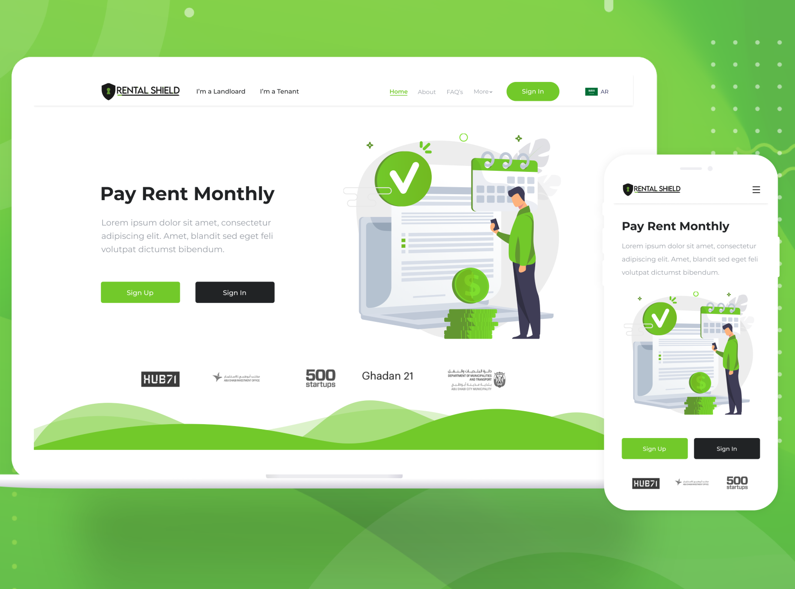 Rental Shield site by Reem Mustafa on Dribbble