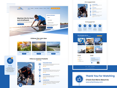 Dachstrom Web Design clean dachstrom web design green energy landing page modern solar energy ui user interface design ux
