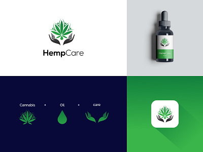 CBDHQ logo Design branding care cbd cbd oil hemp