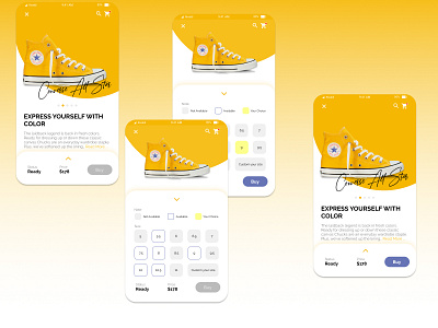 Yellow Shoes (Converse All Star) branding business concept design freelance shoes simple ui uidesign uiux