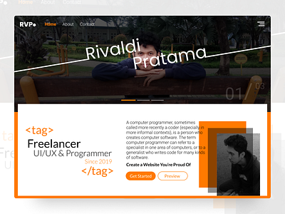 VCARD black freelance orange overlay uiux vcard