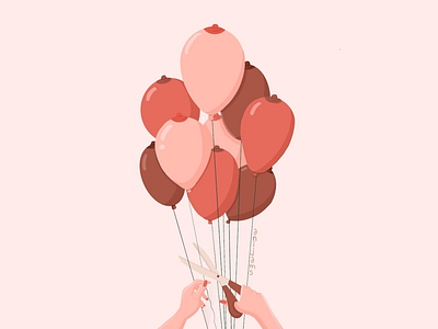 Free the nipple balloons conceptual conceptual illustration flat illustration free illustration procreate simple illustration storytelling trendy illustration