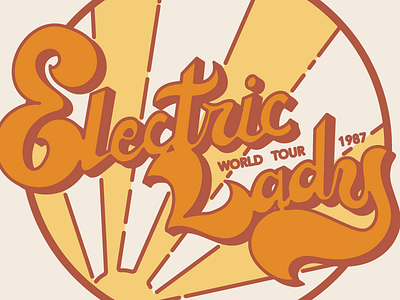 Electric Lady Lettering 70s band electric illustration lettering vector