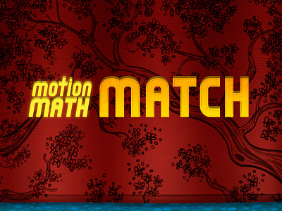 Motion Math Match: Logo on opening curtain graphic illustration ipad match math