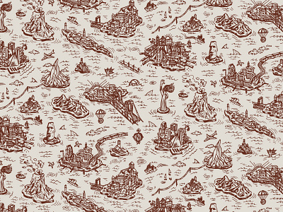 NYC Boroughs Pattern 2 pattern repeating pattern nyc toile de jouy