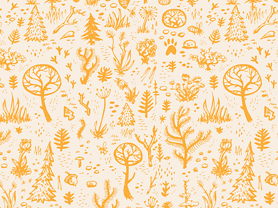 Nature Pattern camping creatures nature pattern textile woods yeti