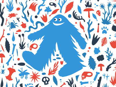 A Yeti Goes for a Walk bigfoot furfoot nature pattern pattern design patterns sasquatch surface pattern yeti