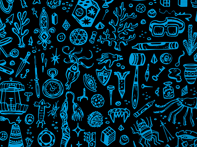 Archeologist's Junk Drawer archeologist archeology icons junk drawer mysterious objects pattern patterns surface pattern