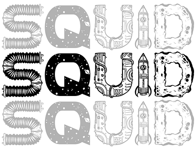 Squid Bikes Space Age Logo cyclocross identity logo outerspace science fiction scifi space squid bikes