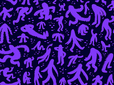 Gang of Yetis adobe draw color study ipad ipad pro monsters mythology pattern patterns surface pattern