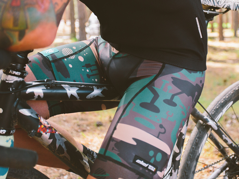 Space Camp in the Field repeating pattern surface design patterns bike kits cyclocross logo identity action sports science fiction rad space squid bikes