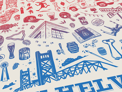 New Helvetia Brewery Poster Detail beer brewery design pattern design patterns poster print