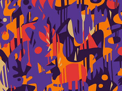 Cuts: Purple Red Orange Pattern illustration pattern patterns shapes surface pattern vector artwork wallpaper
