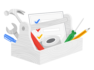 Toolbox for Google design e learning google illustration spot illustration tech toolbox tools
