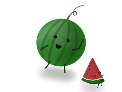 Watermelon illustration 3d animation cartoon ilustration watermelon