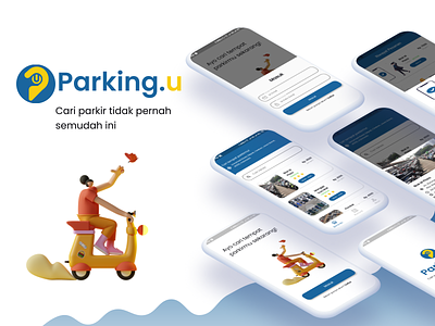 Parking finding Mobile App 3d app branding graphic design ilustration mini minimalist mobile park ui