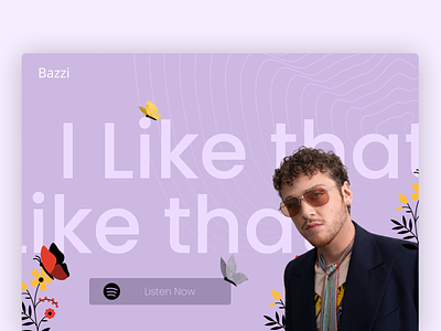 Spotify Music - Bazzi Landing Page anding animation bazzi branding cartoon design hero illustration ilustration landing page logo minimalist music spotify ui vector website