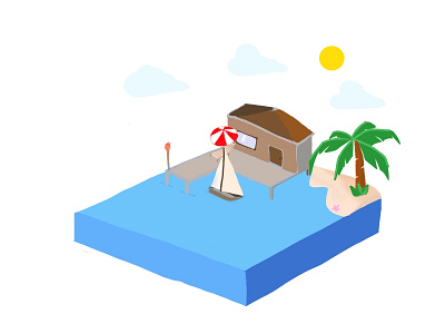 House of beach design ilustration vector