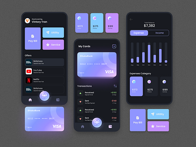 PACD - Payment App Concept Design (Dark Mode) app app design dark mode dark theme dark ui design ui ui design ux ux design