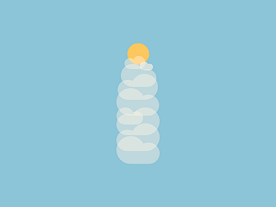 Filled with Sunshine bottle clouds drink flat illustration shape silhouette simple sunshine vector