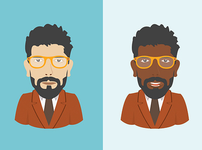 Arab & African man portrait adobe illustrator design illustration portrait vector