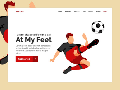 Football Website Homepage adobe illustrator adobe photoshop branding design illustration ui ux vector web