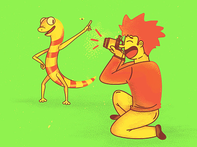 How to take a photo of a gecko boy child click cute fun gecko green happy illustration photo photography