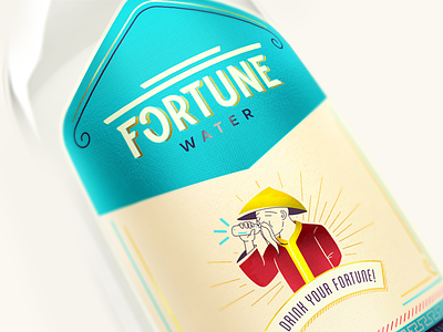 Fortune Water Shot blue bottle brightness china clean fortune illustration luck packaging shine water