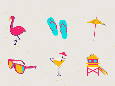 Miami Icons glasses hot house icons miami parasol pelican rayban sandal summer sun