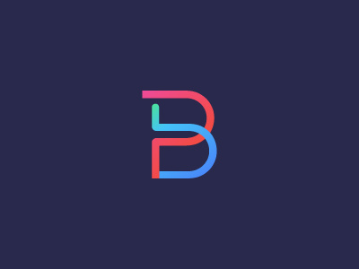 Pb monogram colors gradient involve lettering ligature logo monogram pb surround