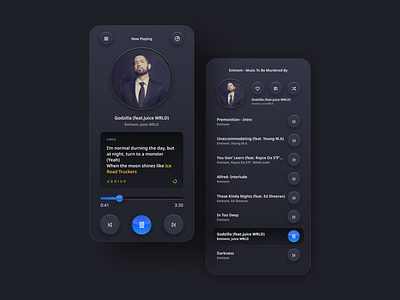 Music Player - Neumorphism app concept black concept dark ui design minimal minimalistic music music player neumorphism skeuomorphism soft ui ui