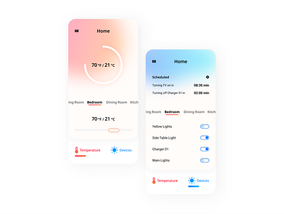 Home Monitoring app concept concept design gradients home monitoring minimal minimalistic skeuomorphism ui ux