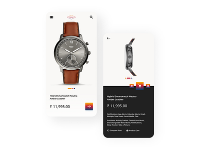 Shop Fossil Watches app concept concept ecommerce fossil gradients minimal minimalistic shopping ui watches