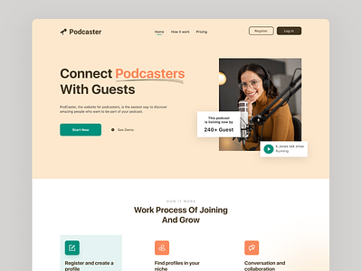 Podcaster - podcast website typography ui ui ux ui design ux web design webdesign website website design