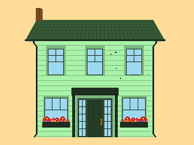 House with Vinyl Siding & Plastic Window Casing Damage design house illustration vector