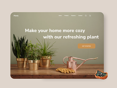 Planty Landing Page clean ecommerce ecommerce app ecommerce design ecommerce shop leaf plant plant store planter shop shopify shopping shopping cart soft store ui web web design webdesign website