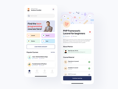 Code Learning App app design code code app coding app course course app courses app learn code app learning learning course mobile app online online course app online learning online learning app study study app ui ui design ux