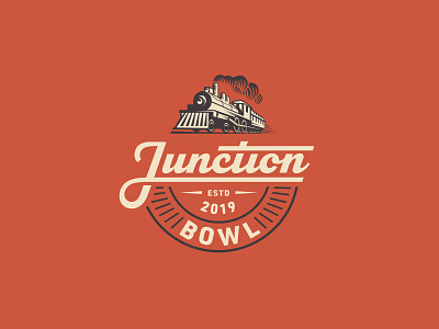 Junction Bowl Logo bowling branding design illustration logo maine railroad restaurant train