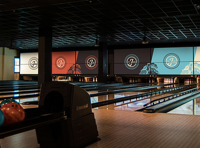 Junction Bowl Wall Graphic bowling branding design icon design illustration logo railroad restaurant