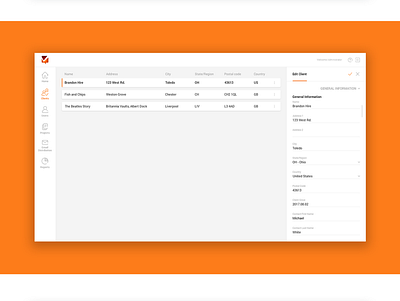 Dashboard Design | Surveo clients dashboard design digital edit graphic icons navigation orange screen split ui user interface ux web white