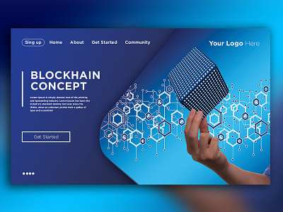 blockchain landing page desing 2x