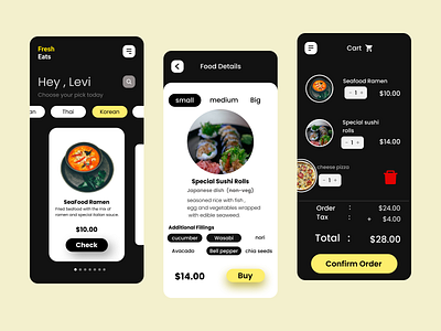 UI design for food delivery app concept