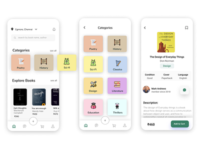 BOOKN app app design mobile ui ui design ux uxui