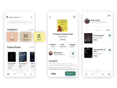 Bookn app app design mobile ui ui design uxui