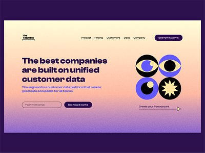 The Segment branding design graphic design hero homepage illustration logo typography ui ux vector